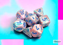 Festive Pop Art/blue Polyhedral 7-Dice Set