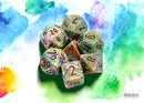 Festive Vibrant/brown Polyhedral 7-Dice Set