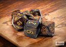 Scarab Blue Blood/gold Polyhedral 7-Dice Set