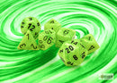 Chessex: Vortex Bright Green/black Polyhedral 7-Dice Set