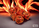 Vortex Orange/black Polyhedral 7-Dice Set
