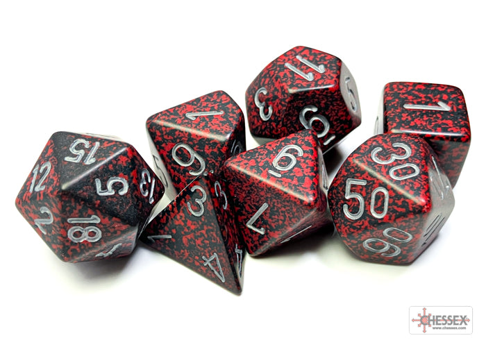 Chessex: Speckled Silver Volcano Polyhedral 7-Dice Set