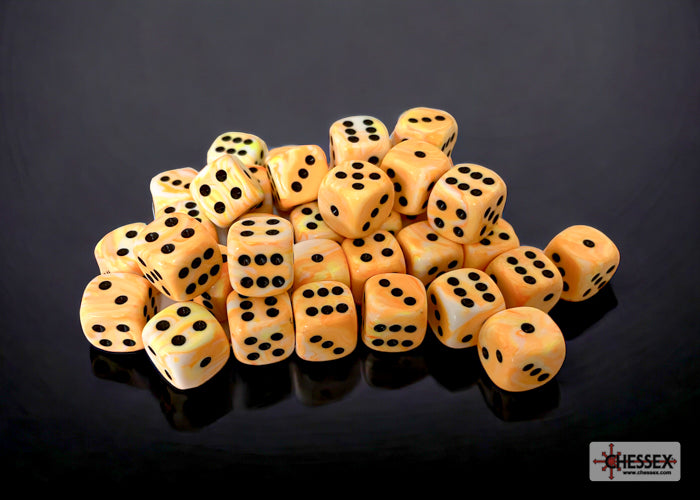 Chessex: Festive Sunburst/black 12mm d6 w/pips Dice Block