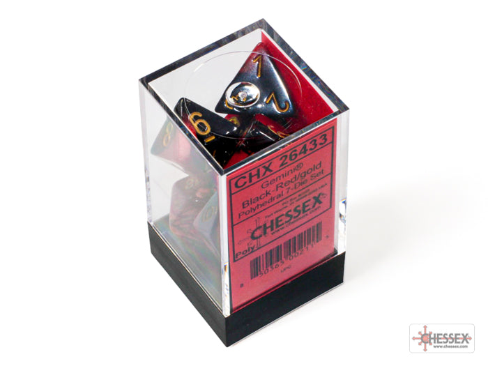 Chessex: Gemini Black-Red/gold Polyhedral 7-Dice Set