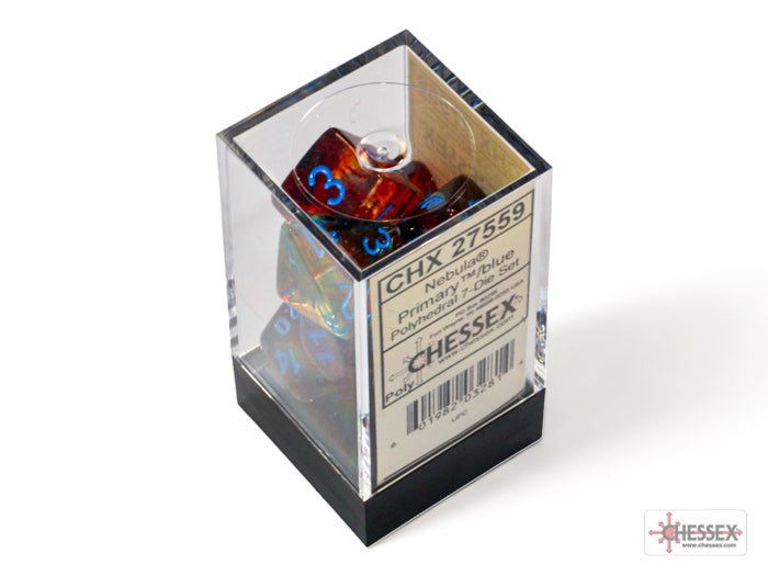 Nebula Primary/blue Luminary Polyhedral 7-Dice Set