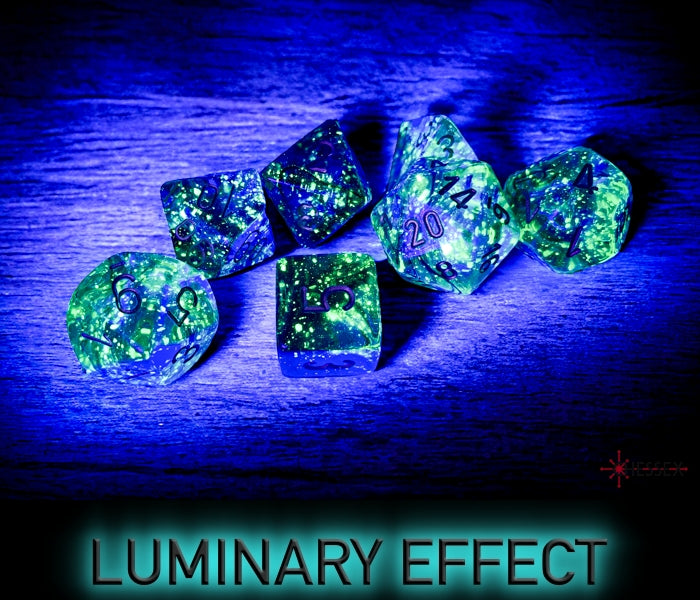 Chessex: Nebula Oceanic/gold Luminary Polyhedral 7-Dice Set