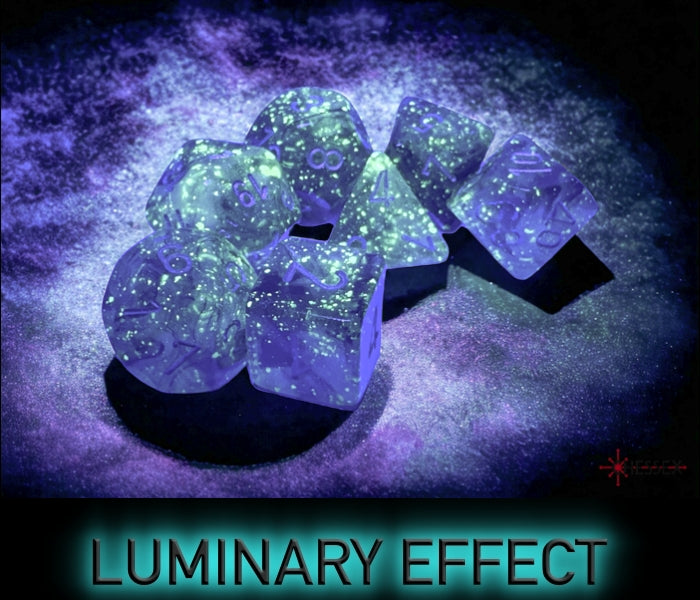Borealis Light Smoke/silver Luminary Polyhedral 7-Dice Set