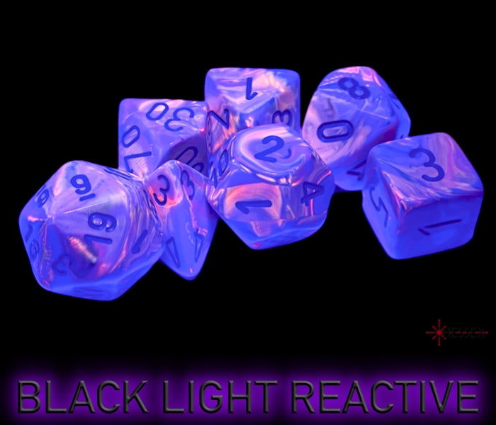 Festive Pop Art/blue Polyhedral 7-Dice Set