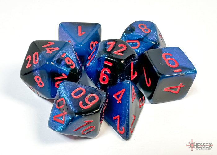 Chessex: Gemini Black-Starlight/red Polyhedral 7-Dice Set