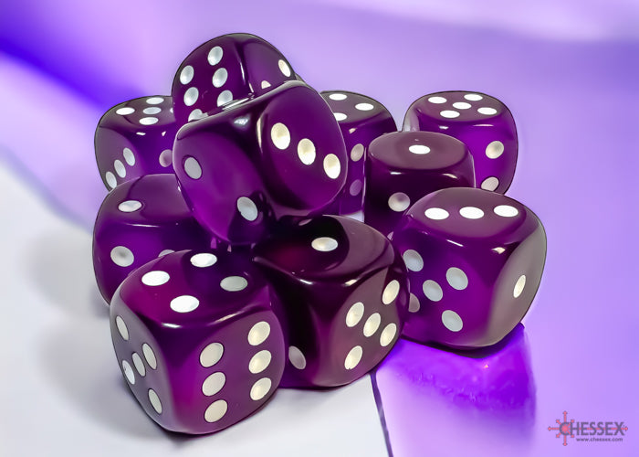 Chessex: Translucent Purple/white 16mm d6 Dice Block