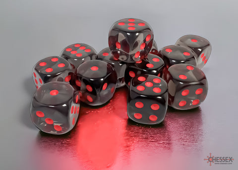 Chessex: Translucent Smoke/red 16mm d6 Dice Block