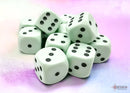 Chessex: Opaque Pastel Green/black 16mm d6 Dice Block