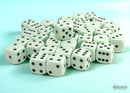 Chessex: Opaque Pastel Green/black 12mm d6 Dice Block (36 dice)