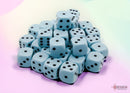 Chessex: Opaque 12mm d6 Pastel Blue/black Dice Block(36 dice)