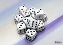Chessex: Opaque White/black 16mm d6 Dice Block
