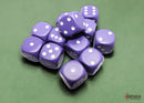 Chessex: Opaque Purple/white 16mm d6 Dice Block