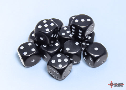 Chessex: Opaque Black/white 16mm d6 Dice Block