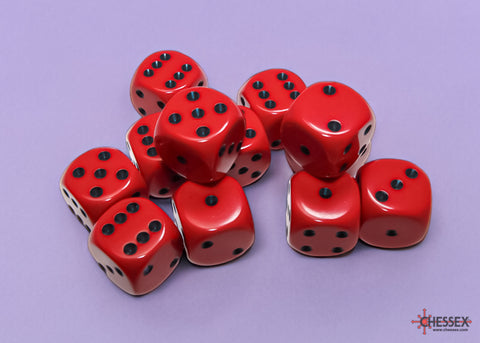 Chessex: Opaque Red/black 16mm d6 Dice Block