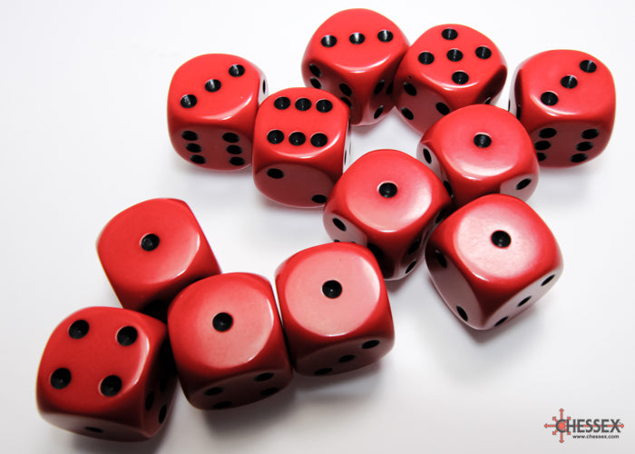 Chessex: Opaque Red/black 16mm d6 Dice Block