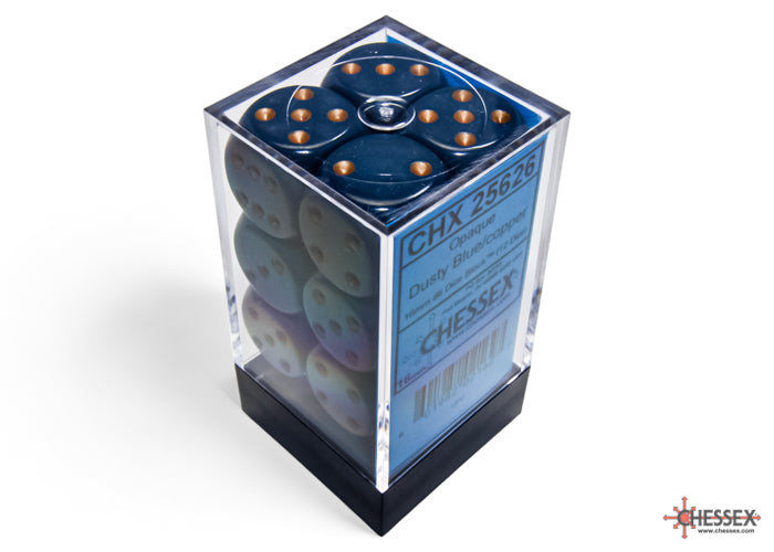 Chessex: Opaque Dusty Blue/copper 16mm d6 Dice Block