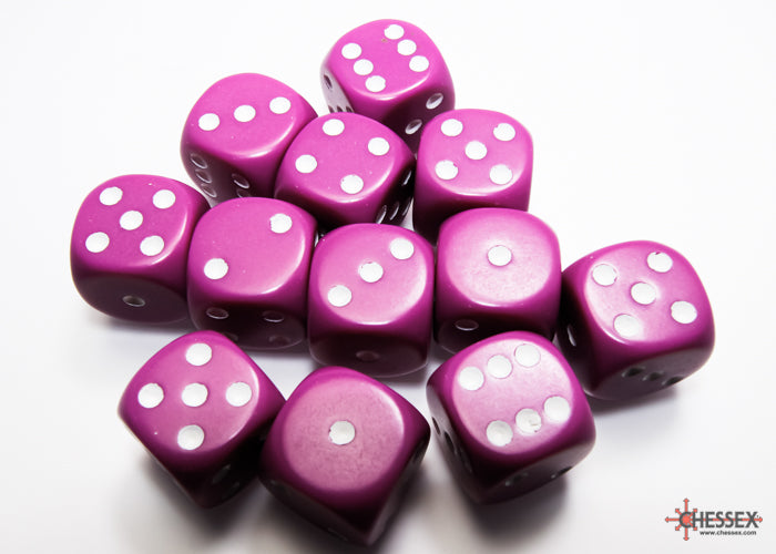 Chessex: Opaque Light Purple/white 16mm d6 Dice Block