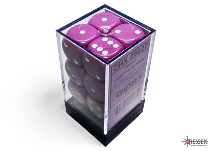 Chessex: Opaque Light Purple/white 16mm d6 Dice Block
