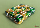 Chessex: Gemini Gold-Green/white 16mm d6 Dice Block