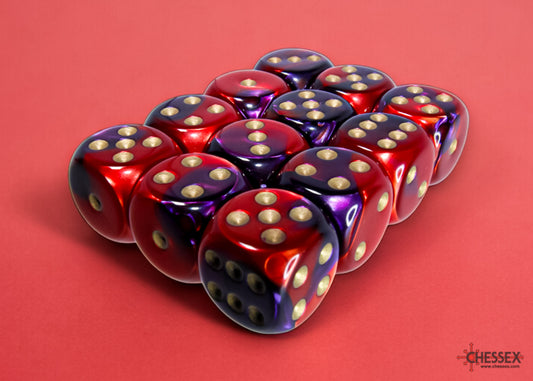 Chessex: Gemini Purple-Red/gold 16mm d6 Dice Block