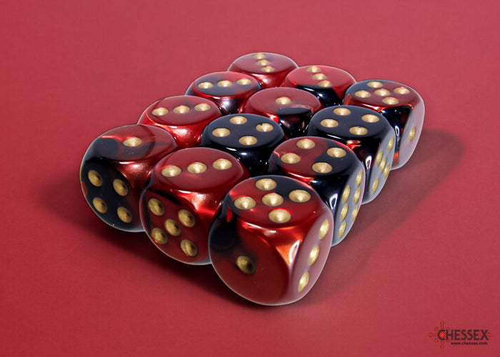 Chessex: Gemini Black-Red/gold 16mm d6 Dice Block