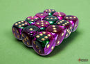Chessex: Gemini Green-Purple/gold 16mm d6 Dice Block