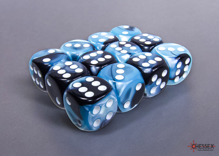 Chessex: Gemini Black-Shell/white 16mm d6 Dice Block