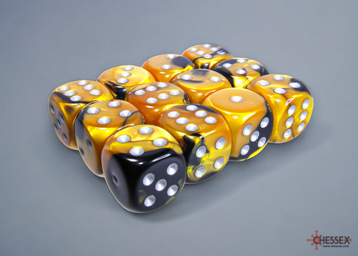 Chessex: Gemini Black-Gold/silver 16mm d6 Dice Block