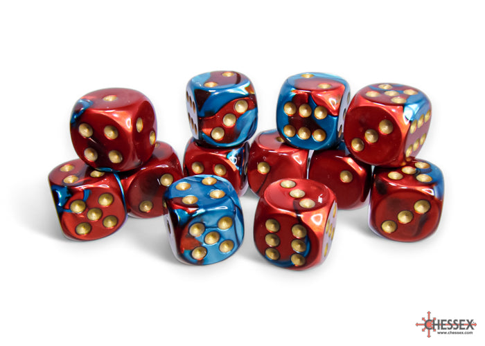Chessex: Gemini Red-Teal/gold 16mm d6 Dice Block