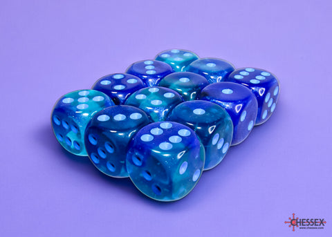 Chessex: Gemini Blue-Blue/light blue Luminary 16mm d6 Dice Block