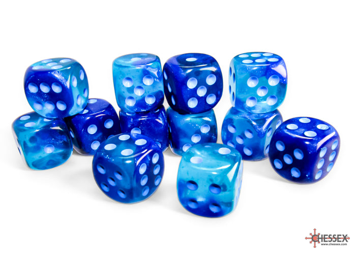 Chessex: Gemini Blue-Blue/light blue Luminary 16mm d6 Dice Block