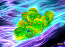 Chessex: Gemini Plasma Green-Teal/orange Luminary 16mm d6 Dice Block