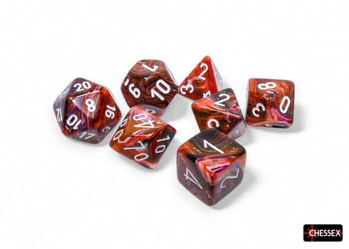 Festive Symphony/white Polyhedral 7-Dice Set