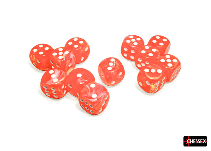 Chessex: Festive Dahlia/white 16mm d6 Dice Block