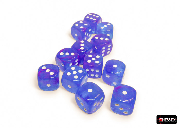 Chessex: Nebula Aura/white Luminary 16mm d6 Dice Block