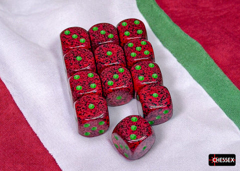Chessex: Speckled Strawberry 16mm d6 Dice Block