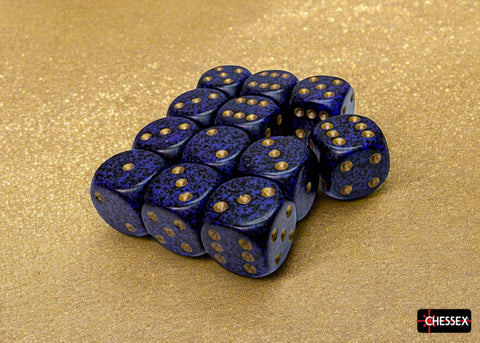 Chessex: Speckled Golden Cobalt 16mm d6 Dice Block