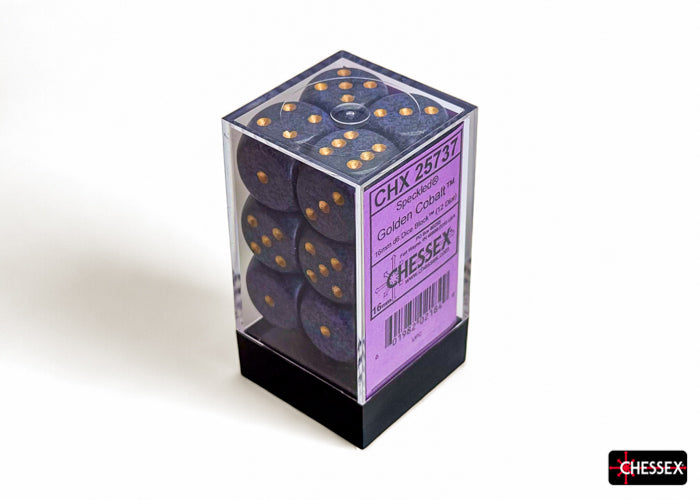 Chessex: Speckled Golden Cobalt 16mm d6 Dice Block