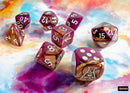 Gemini Copper-Purple/white Polyhedral 7-Dice Set (with bonus die)
