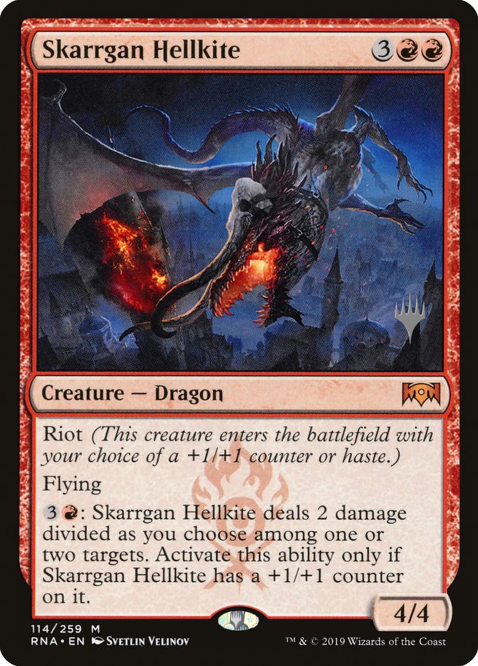 Skarrgan Hellkite (Promo Pack) [Ravnica Allegiance Promos] | The Clever Kobold