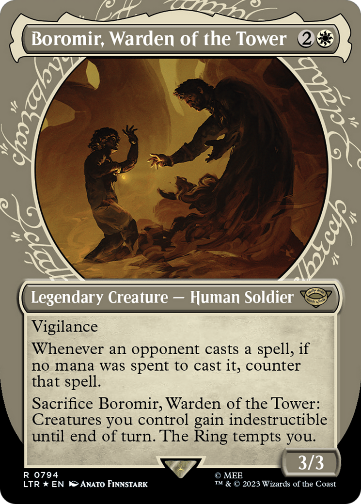 Boromir, Warden of the Tower (Showcase) (Surge Foil) [The Lord of the Rings: Tales of Middle-Earth] | The Clever Kobold