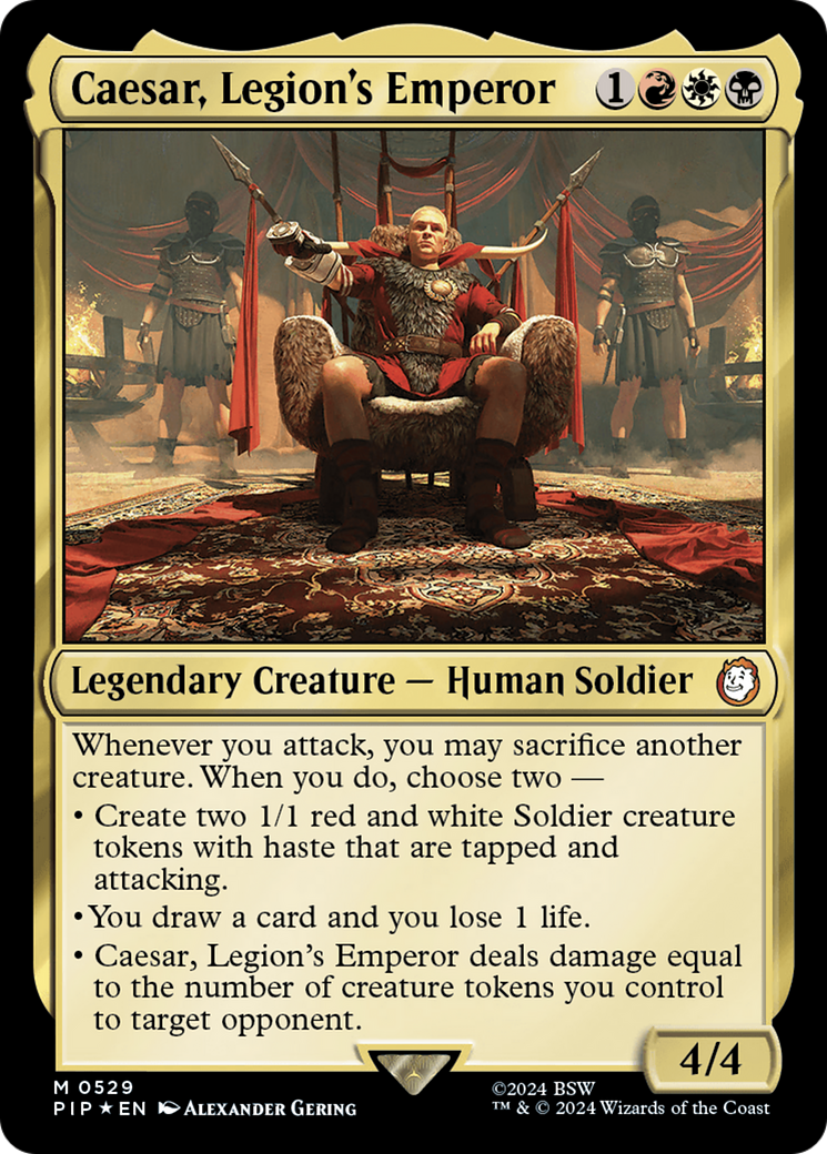 Caesar, Legion's Emperor (Surge Foil) [Fallout] | The Clever Kobold