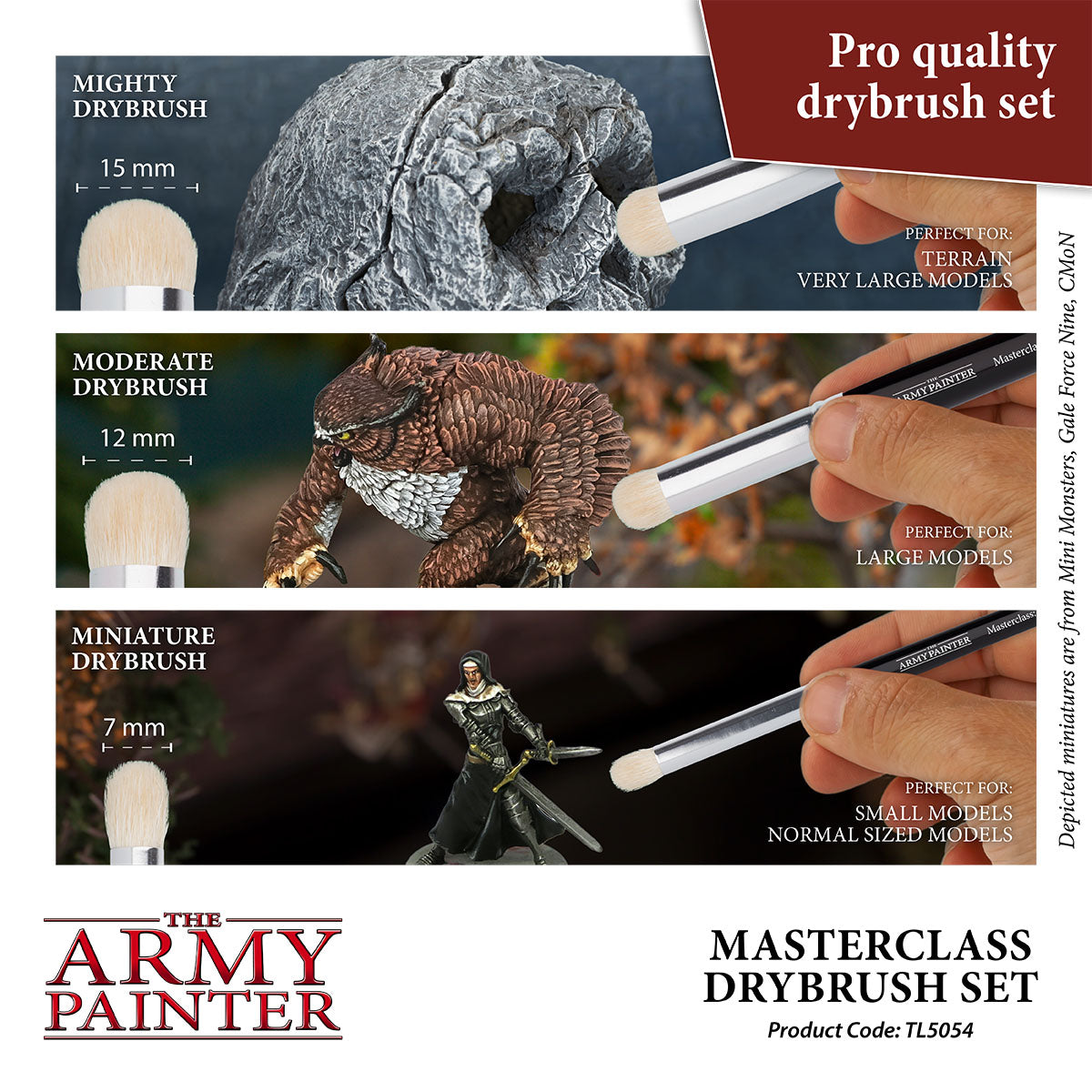 Army Painter Masterclass Dry brush Set, 3 pcs | The Clever Kobold
