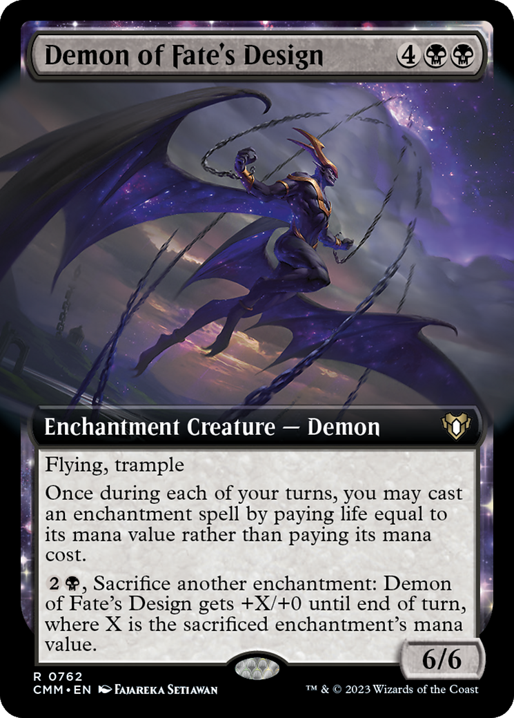 Demon of Fate's Design (Extended Art) [Commander Masters] | The Clever Kobold