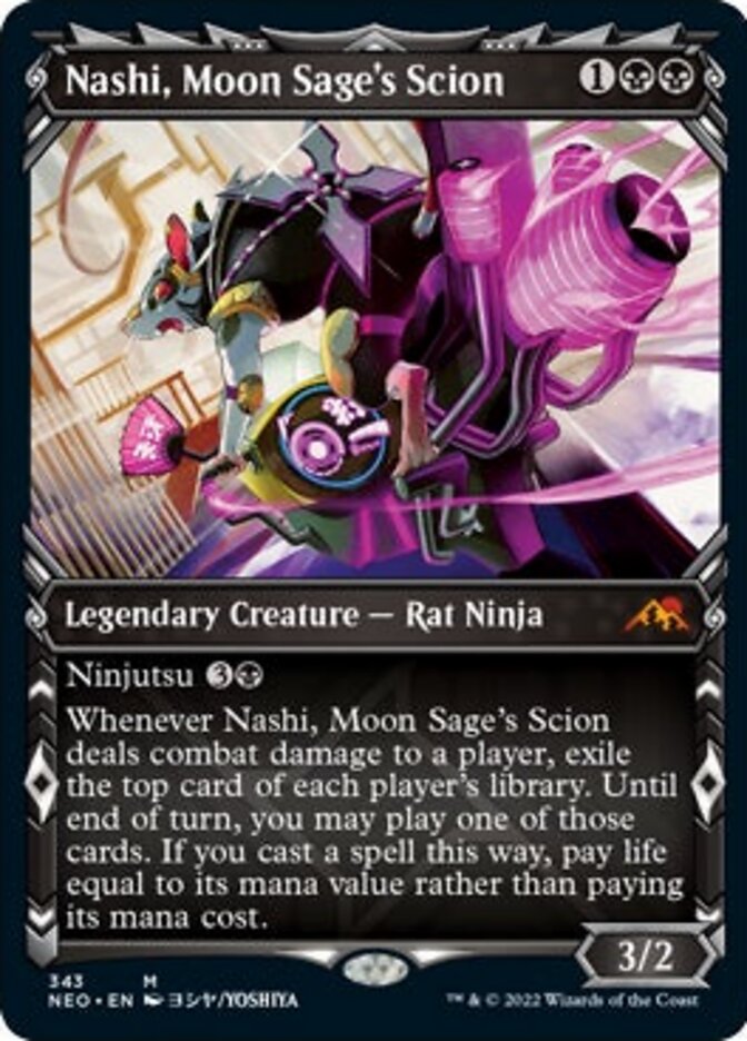 Nashi, Moon Sage's Scion (Showcase Ninja) [Kamigawa: Neon Dynasty] | The Clever Kobold