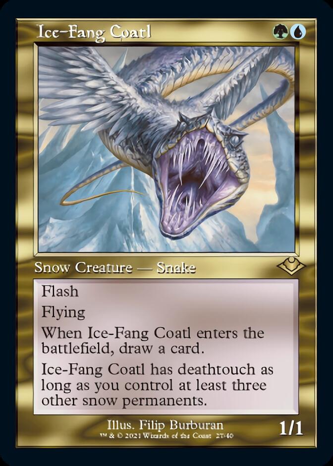 Ice-Fang Coatl (Retro Foil Etched) [Modern Horizons] | The Clever Kobold